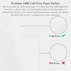 Fuxi Water Color Paper 11x14, Large Watercolor Paper 140 lb Cold Press - Image 3