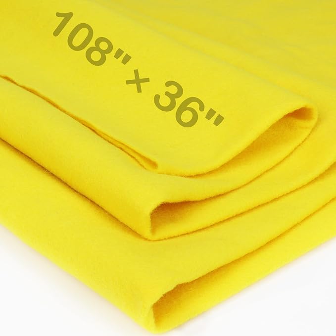 XSEINO Yellow Large Felt Fabric 108" X 36 ", 1.4 mm Thick Soft Felt Fabric Sheet by XSEINOiscreating%EF%BC%81