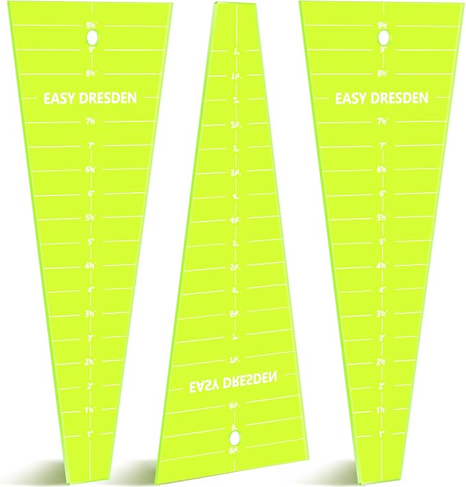 Kigley 3 Pcs Acrylic Trapezium Quilting Template Ruler 10 Inch Dresden Plate by Kigley