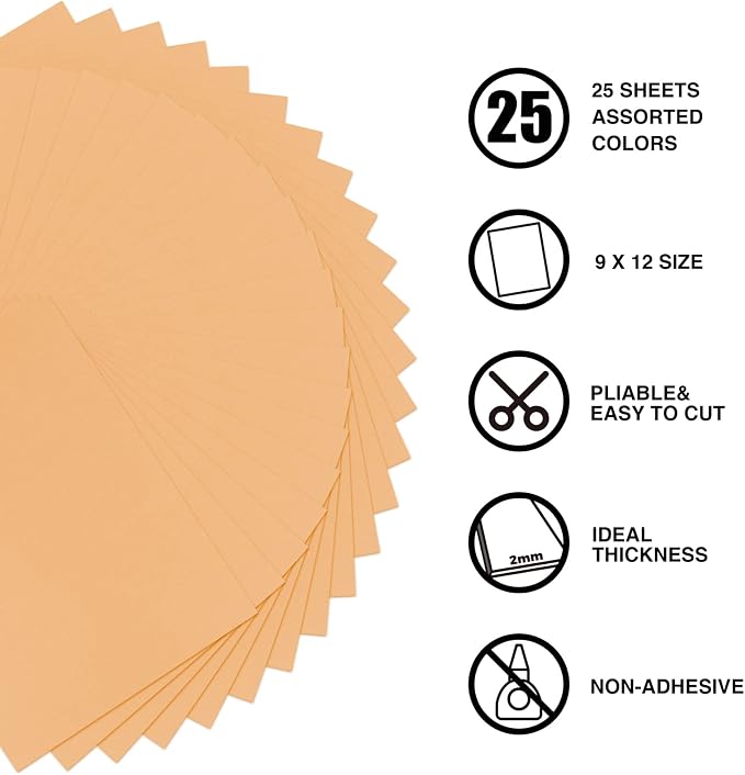 9 x 12 Inch Peach Foam Sheets Crafts, 2mm Thick. 25 Pack Premium Peach Foam - Image 3