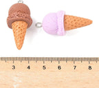 DanLingJewelry 50Pcs Opaque Resin Ice Cream Cone Pendants Summer Sweet Food - Image 2