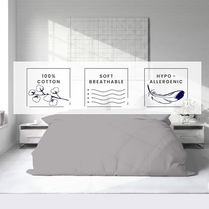 Kotton Culture 3 Pc 120" x 98" Duvet Cover Set Oversized King 100% Egyptian - Image 6