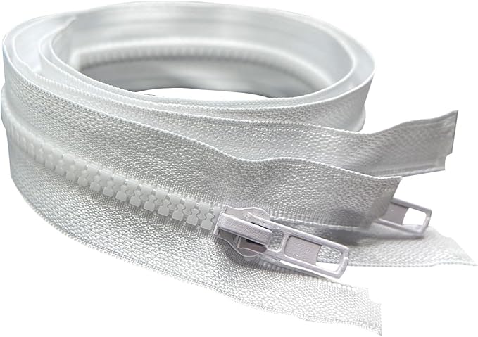 ANPURZII 2PCS #5 38 Inch White Separating Jacket Zippers - Image 2