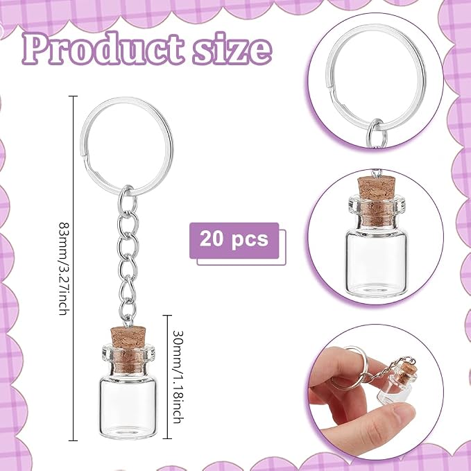 UNICRAFTALE 20Pcs Mini Glass Bottles 2ml Glass Vials - Image 3