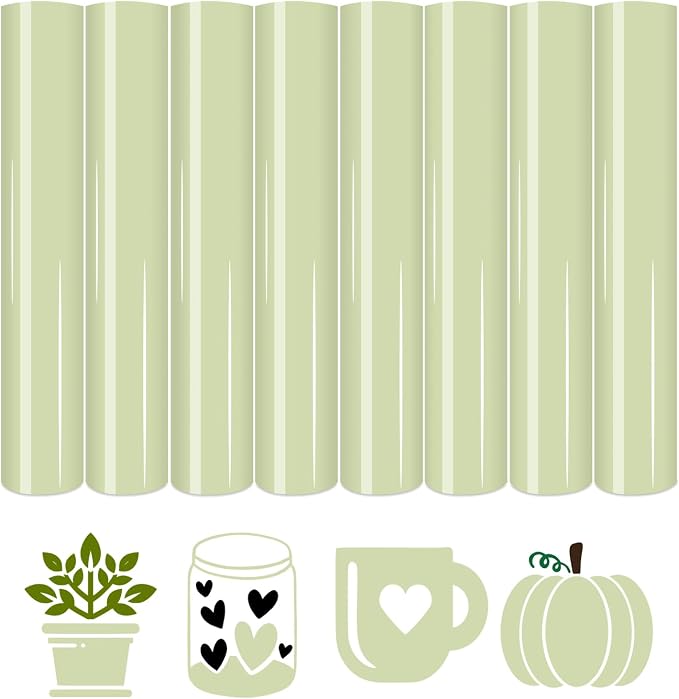 HTVSTD Laurel Green HTV Heat Transfer Vinyl 8pcs 12×10in Iron on Vinyl | Dark by CraftingEveryday