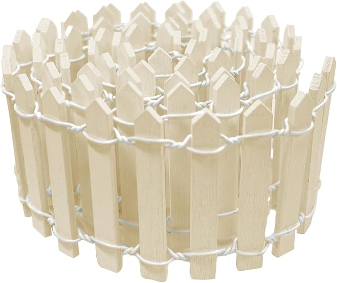 35 Inches Mini Fairy Garden Fence DIY Small Wood Decorative Picket Fence Micro by XFGSYXS