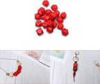 20mm Geometric Wood Beads Red Polygon Wooden Spacer Beads Decor - Image 2