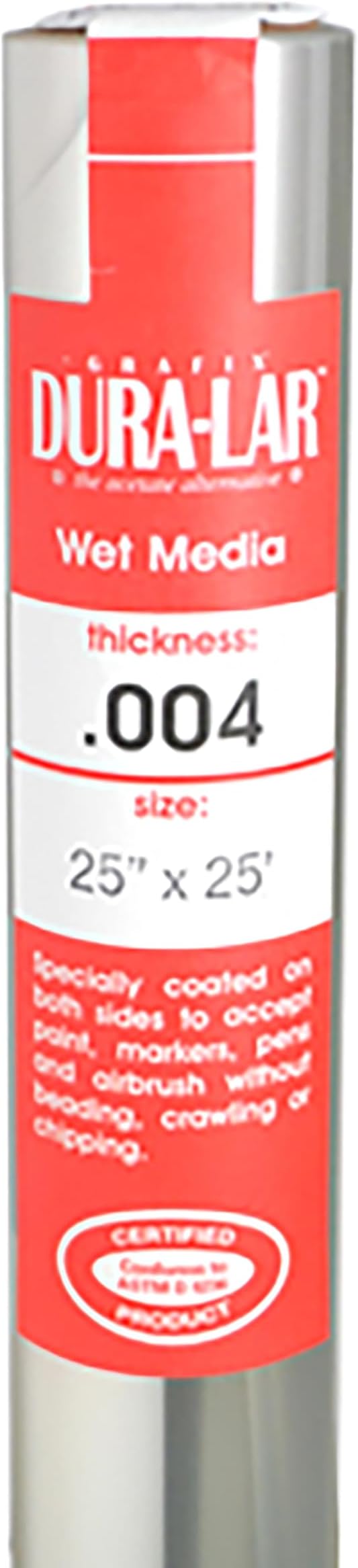 Grafix Dura-Lar 0.004" Film, Ultra Clear Wet Media 25" x25', Plastic Film by Grafix