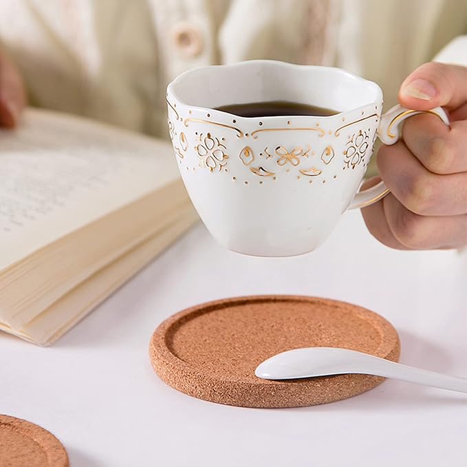 Tebery 20 Pack Round Lip Cork Coasters, 3.9 Inch Absorbent Drink Coaster - Image 9