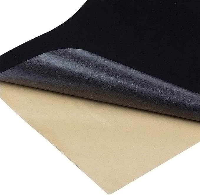 Black Self Adhesive Velvet Fabric Sticky Felt Sheets - Image 2