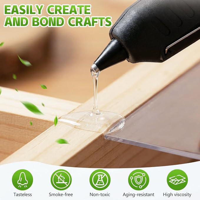 KISEER 100 Pack Clear 0.43 x 11 Inch Full Size Hot Glue Sticks Universal Fit - Image 4