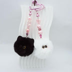 Beadable Heart Pom Pom Keychain Blank Bar - Image 3