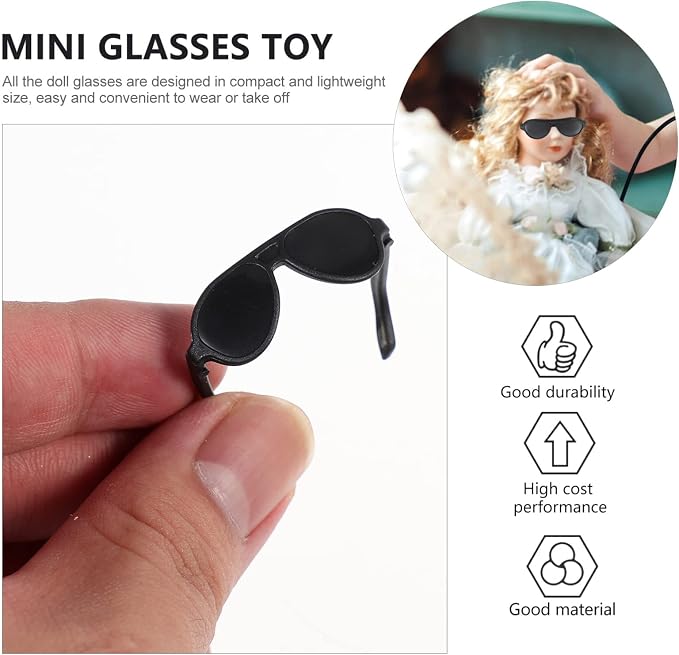 TOYANDONA 80pcs Doll Sunglasses, Miniature Sunglasses Mini Doll Costume - Image 3