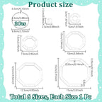 NBEADS 6 Pcs 6 Sizes Transparent Acrylic Sewing Template, Acrylic Quilting - Image 2