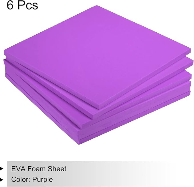 MECCANIXITY EVA Foam Sheets Purple 9.8 Inch x 9.8 Inch 10mm Thick Crafts Foam - Image 3