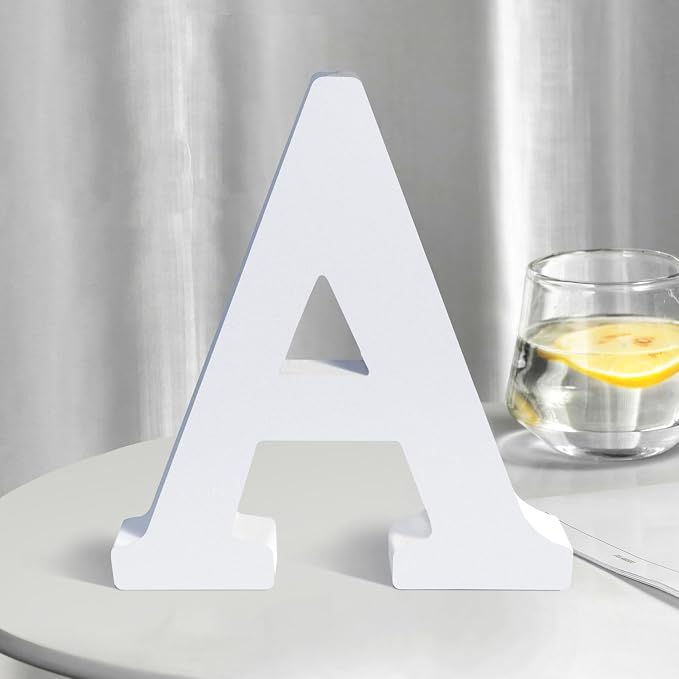 White Wooden Letters 8 Inch for Wall Decor, Large Unfinished Wood Letters for by SETNDTS