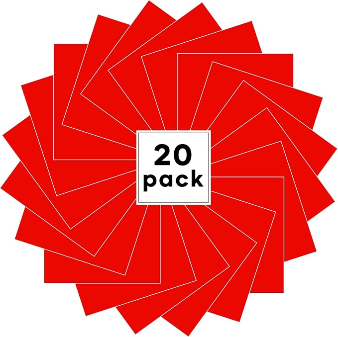 HTVRONT Red Heat Transfer Vinyl: 20 Packs 12" x 10" Iron on HTV - Image 2