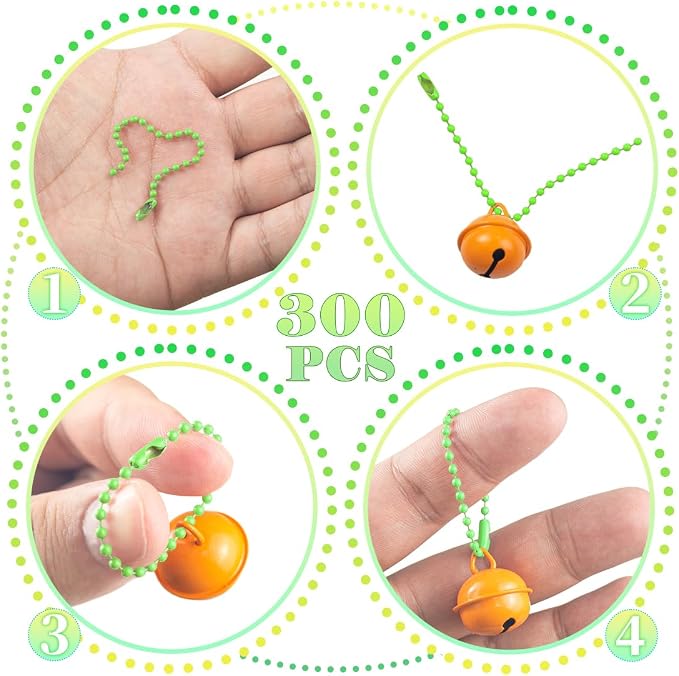 300Pcs Stainless Steel Ball Chain Set, 2.4mm Bead Chains 10 Colors 3.9 Inch - Image 3