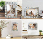 Mother of Pearl Picture Frame 6x8, Wedding Photo Frame, Mosaic Glass Beach Frame - Image 2