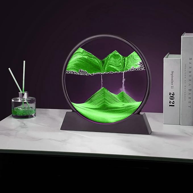 rysnwsu 3D Dynamic Sand Art Liquid Motion, Moving Sand Art Picture Round Glass - Image 4