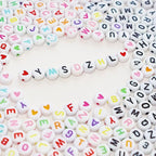 YMSDZHL Alphabet Beads A-Z 1900Pcs Letter Beads, Acrylic 4x7mm Round Letter - Image 2