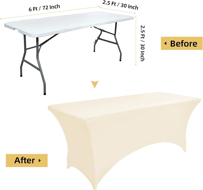 10-Pack 6ft Spandex Table Covers - Image 7