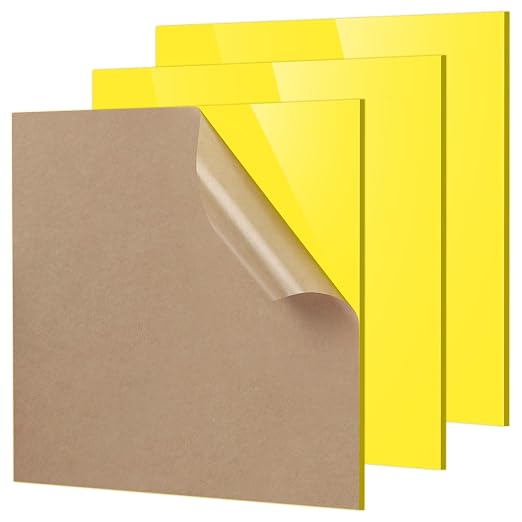 Adrattnay Yellow Acrylic Sheets 1/8 Thick, Opaque Acrylic Sheets Acrylic Panel by WOODEXPERT