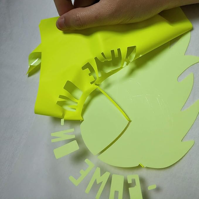 FUNKAKA Neon Yellow HTV Heat Transfer Vinyl Rolls, Stretchy PU HTV Vinyl - Image 4
