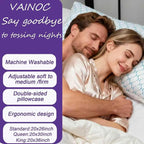 VAINOC Memory Foam Pillows King Size Set of 2, Adjustable Cooling Firm Pillow - Image 7