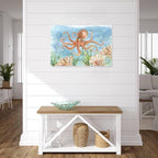 Octopus Canvas Wall Art Ocean Under Sea Life Painting Nautical Marine Life - Image 3