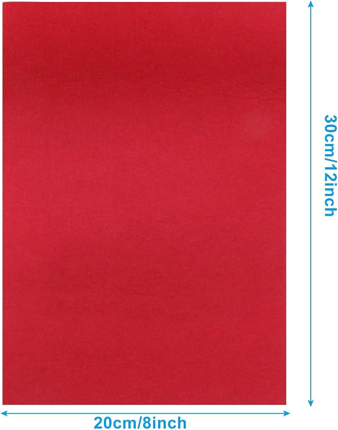 6 Pcs, 8 x 12 Inch Red Felt Sheets - Image 3