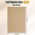 Biaungdo 6 Pcs Felt Fabric Sheets, Light Yellow Square Felt Sheets, 8 x 12 Inch - Image 2