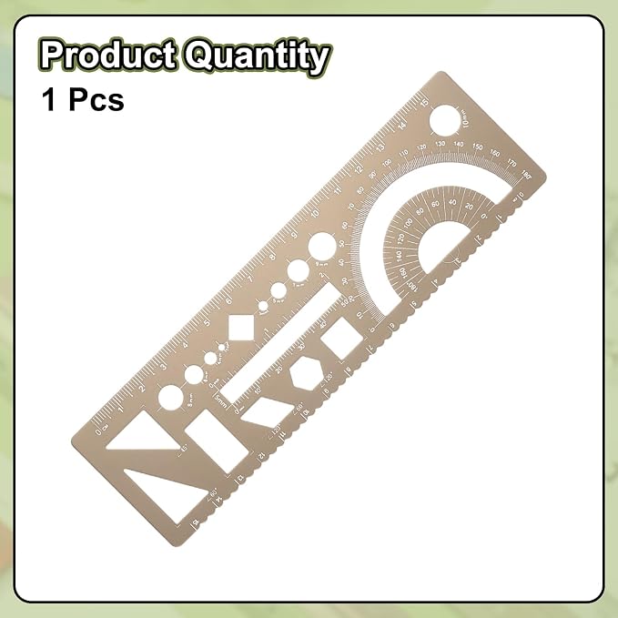 HARFINGTON Multifunctional Geometric Rulers 15cm Metric and SAE Aluminum - Image 3