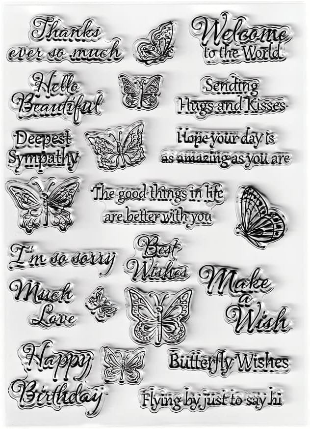 Butterflies Clear Stamps Silicone Stamp Cards - Image 3