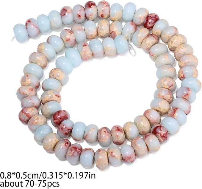 Songxi 5x8mm Natural Blue Shoushan Stone Rondelle Beads, Gemstone - Image 2