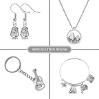 DanLingJewelry 100Pcs 10 Styles Retro Camp Charms Camp Sign Fire Guitar - Image 5