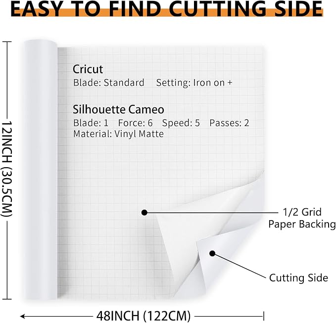 Lya Vinyl Matte White Permanent Vinyl Roll -12" x 4FT Self Adhesive Vinyl - Image 2