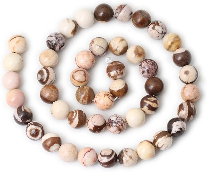 45PCS 8mm Natural Australian Zebra Gemstone Round Loose Beads Crystal Energy - Image 2
