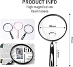 Feosky Handheld Reading Magnifier, 10X Magnifier, 130mm Shatterproof Lens - Image 2