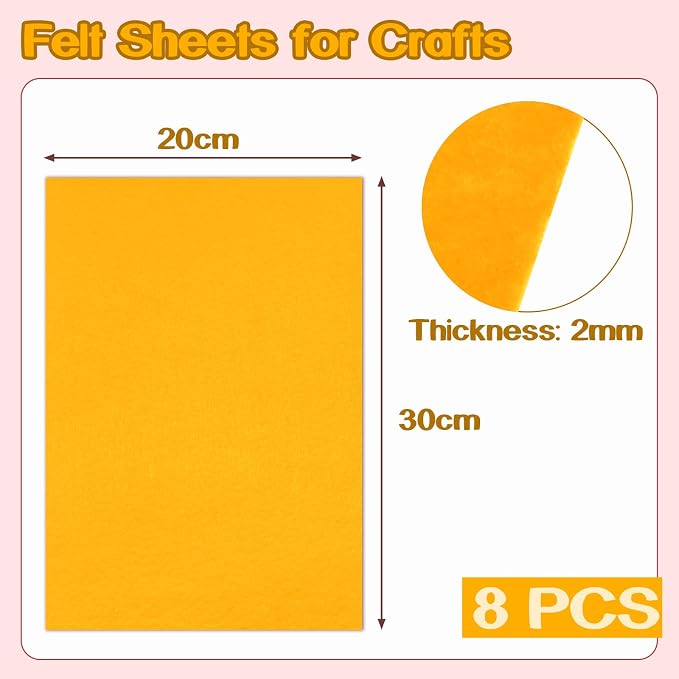 Luomorgo 8 Pcs 8 x 12 Inch Stiff Felt, 2mm Thick, - Image 4