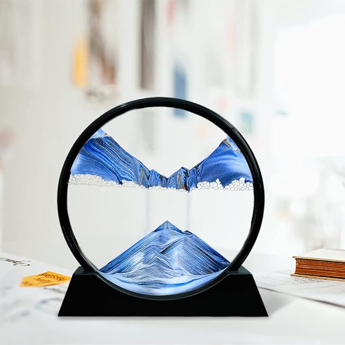 Aoderun Moving Sand Art Picture Round Glass 3D Deep Sea Sandscape in Motion - Image 2