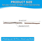 PATIKIL 60 Pcs / 30cm Wood Log Sticks, 0.2-0.5inch in Diameter Natural Driftwood - Image 2
