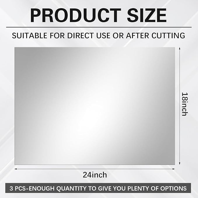3 Pcs Acrylic Two Way Mirror Sheets - Image 3