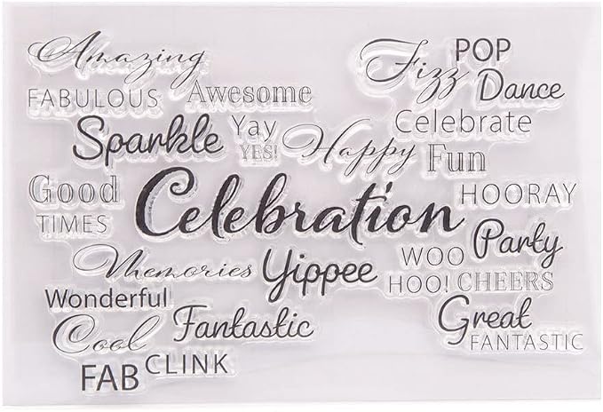 Celebration Words Background Clear Stamps Silicone Stamp Cards - Image 5