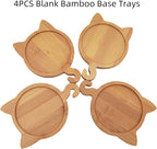 4PCS Mosaic Bamboo Coasters for Crafts, Blank Base Trays, Drinking Cup Coaster - Image 3