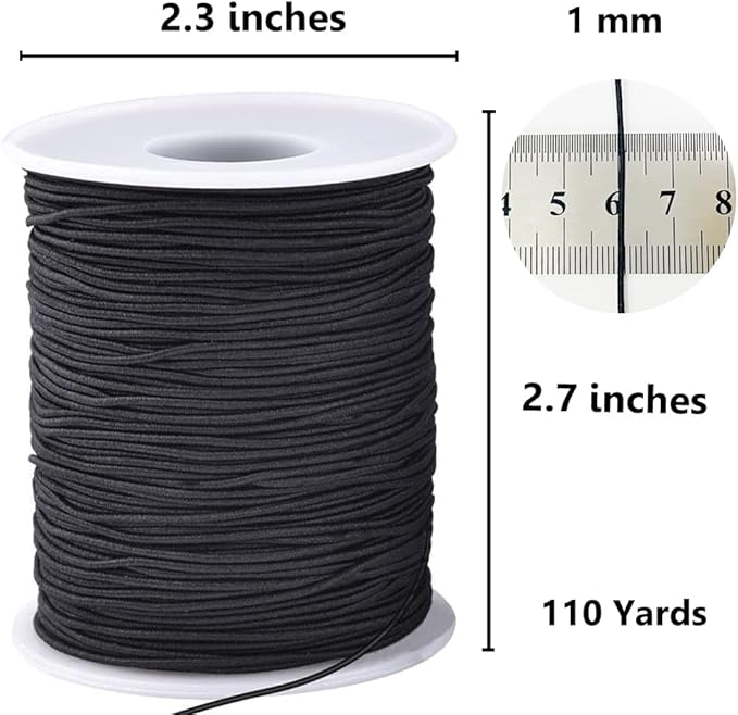 LUSTEMBER Elastic String for Bracelets, 1 mm x 110 Yards Sturdy Stretchy - Image 2