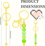 6Pcs Beadable Keychain Bars Blanks Bead Keychain Bar Metal Beaded Keychains - Image 2