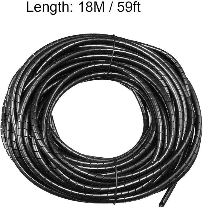 uxcell 4mm Flexible Spiral Cable Wrap Wire Cord Wraps Manage Cord 18M Length - Image 4