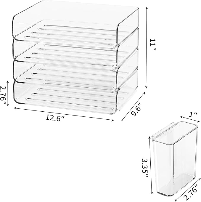 FANXIYQ 4-Tier Horizontal Acrylic Paper Tray Organizer - Image 5