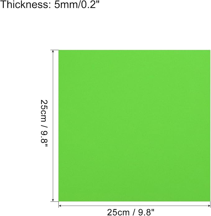 MECCANIXITY EVA Foam Sheets Green 9.8 Inch x 9.8 Inch 5mm Thick Crafts Foam - Image 2